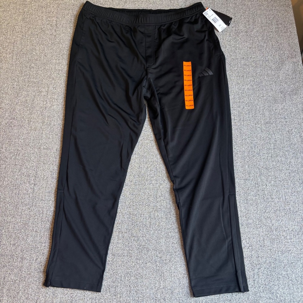 Adidas Tricot Pant Mens 2XL Black Athletic Ankle Zip Gym Soccer‎ Training